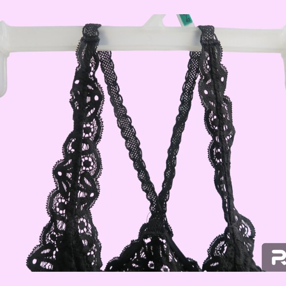 Victoria's Secret bra bralette lace lacey cross back bra in black size small. - Picture 6 of 8